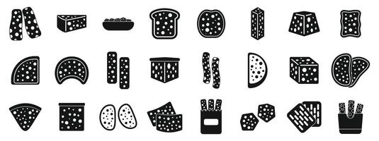 brood croutons pictogrammen reeks gemakkelijk vector. klein voedsel Koken vector
