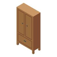 houten klassiek garderobe icoon isometrische vector. meubilair uitverkoop vector