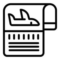 vlucht ticket papier icoon schets vector. toegang passagier document vector