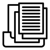 document houder icoon schets vector. kantoor papier dienblad vector