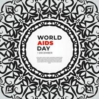 1 december wereld aids dag banner of kaartsjabloon en achtergrond met mandala vector
