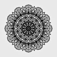 indian ornament zwart witte kaart met mandala vector