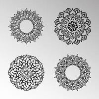 collecties cirkelvormig patroon in de vorm van een mandala voor henna, mehndi, tatoeages, decoraties. decoratieve decoratie in etnische oosterse stijl. kleurboek pagina. vector