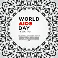 1 december wereld aids dag banner of kaartsjabloon en achtergrond met mandala vector