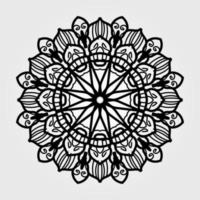 indian ornament zwart witte kaart met mandala vector