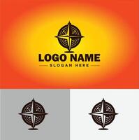 kompas logo icoon vector kunst grafiek voor bedrijf merk app icoon richting kompas logo sjabloon