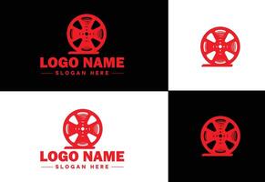 film haspel logo icoon vector voor bedrijf merk app icoon film bioscoop theater video kanaal cinematografie logo sjabloon