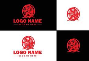 film haspel logo icoon vector voor bedrijf merk app icoon film bioscoop theater video kanaal cinematografie logo sjabloon