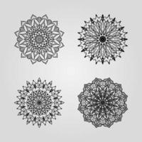 decoratieve ronde bloemenmandala instellen vector