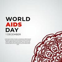 1 december wereld aids dag banner of kaartsjabloon en achtergrond met mandala vector