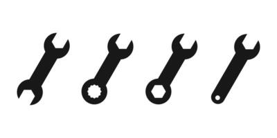 moersleutel icoon set. reparatie icoon. gereedschap teken en symbool vector