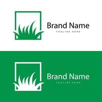 boerderij illustratie groen gras logo ontwerp gemakkelijk natuurlijk gras vector sjabloon