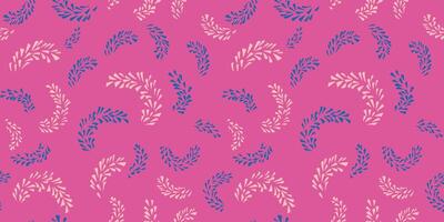 roze gemakkelijk naadloos patroon met abstract takken in een klein vormen druppels, vlekken, stippen. minimalistische meetkundig stengels patroon. vector hand- tekening schetsen. collage voor ontwerpen, het drukken