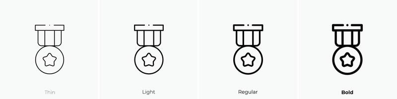 medaille icoon. dun, licht, regelmatig en stoutmoedig stijl ontwerp geïsoleerd Aan wit achtergrond vector