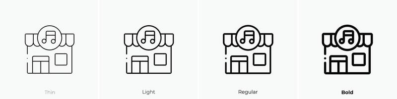 muziek- op te slaan icoon. dun, licht, regelmatig en stoutmoedig stijl ontwerp geïsoleerd Aan wit achtergrond vector