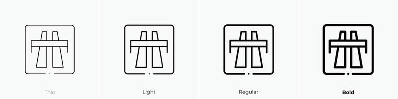 snelweg icoon. dun, licht, regelmatig en stoutmoedig stijl ontwerp geïsoleerd Aan wit achtergrond vector