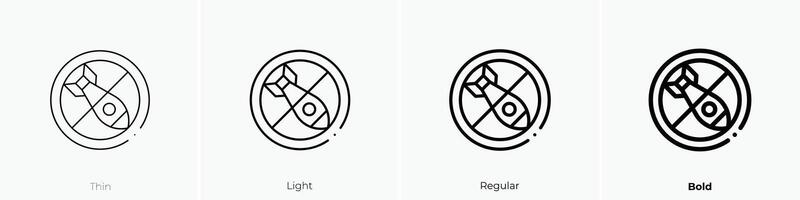 Nee oorlog icoon. dun, licht, regelmatig en stoutmoedig stijl ontwerp geïsoleerd Aan wit achtergrond vector