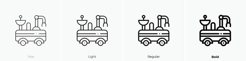 maan rover icoon. dun, licht, regelmatig en stoutmoedig stijl ontwerp geïsoleerd Aan wit achtergrond vector