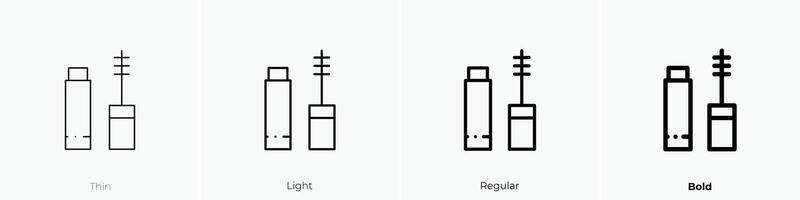 mascara icoon. dun, licht, regelmatig en stoutmoedig stijl ontwerp geïsoleerd Aan wit achtergrond vector