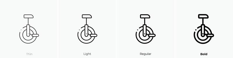 eenwieler icoon. dun, licht, regelmatig en stoutmoedig stijl ontwerp geïsoleerd Aan wit achtergrond vector