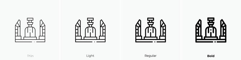 monument icoon. dun, licht, regelmatig en stoutmoedig stijl ontwerp geïsoleerd Aan wit achtergrond vector