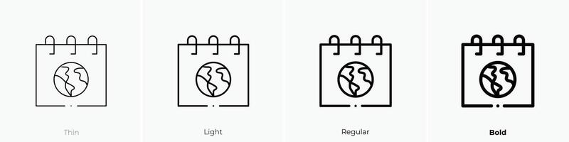 moeder aarde dag icoon. dun, licht, regelmatig en stoutmoedig stijl ontwerp geïsoleerd Aan wit achtergrond vector