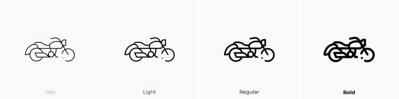 motorfiets icoon. dun, licht, regelmatig en stoutmoedig stijl ontwerp geïsoleerd Aan wit achtergrond vector