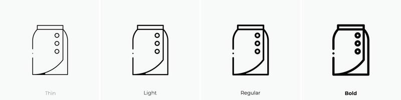 midi rok icoon. dun, licht, regelmatig en stoutmoedig stijl ontwerp geïsoleerd Aan wit achtergrond vector