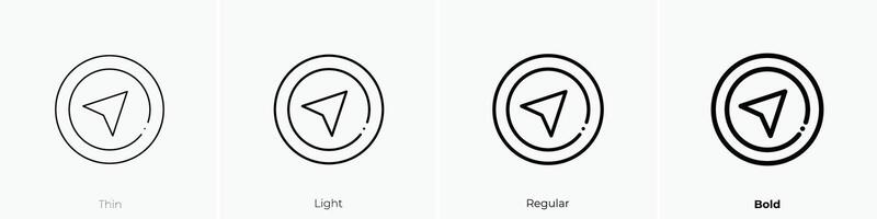 navigatie icoon. dun, licht, regelmatig en stoutmoedig stijl ontwerp geïsoleerd Aan wit achtergrond vector