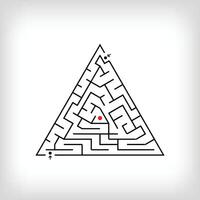 gemengd driehoek en twee ingangen doolhof puzzel. verwarrend spel en leerzaam werkzaamheid set. vector
