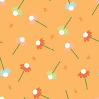 naadloos patroon met schattig tekenfilm bloemen kleurrijk voor kleding stof afdrukken, textiel, geschenk omhulsel papier. kinderen kleurrijk vector, vlak stijl vector