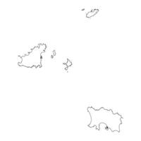 kanaal eilanden kaart. vector illustratie.