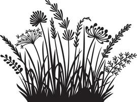 gras silhouet vector illustratie ontwerp - bloemen en planten.