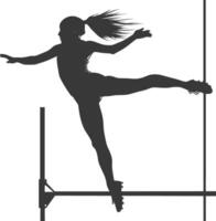 ai gegenereerd silhouet Dames hoog springen atleet in actie vol lichaam zwart kleur enkel en alleen vector