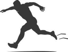 ai gegenereerd silhouet Mens hordenloop atleet in actie vol lichaam vector