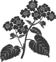 ai gegenereerd silhouet lantana bloem zwart kleur enkel en alleen vector