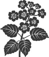 ai gegenereerd silhouet lantana bloem zwart kleur enkel en alleen vector