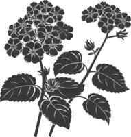 ai gegenereerd silhouet lantana bloem zwart kleur enkel en alleen vector