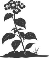 ai gegenereerd silhouet lantana bloem in de grond zwart kleur enkel en alleen vector