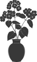 ai gegenereerd silhouet lantana bloem in de vaas zwart kleur enkel en alleen vector