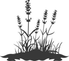 ai gegenereerd silhouet lavendel bloem in de grond zwart kleur enkel en alleen vector