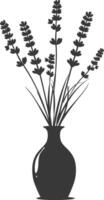 ai gegenereerd silhouet lavendel bloem in de vaas zwart kleur enkel en alleen vector