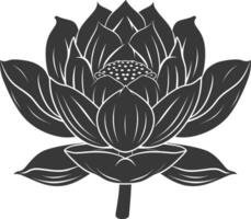 ai gegenereerd silhouet lotus bloem zwart kleur enkel en alleen vector