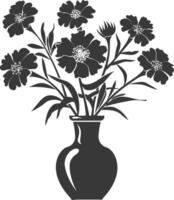 ai gegenereerd silhouet goudsbloem bloem in de vaas zwart kleur enkel en alleen vector