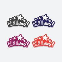 sticker svg van zomer strandvakantie vector afbeelding