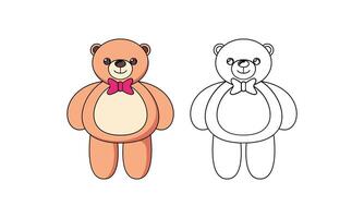 doodles klassiek bruin teddy beer vector