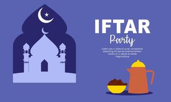 iftar partij viering concept folder vector illustratie