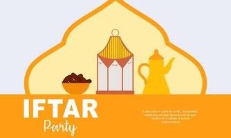 iftar partij viering concept folder vector illustratie