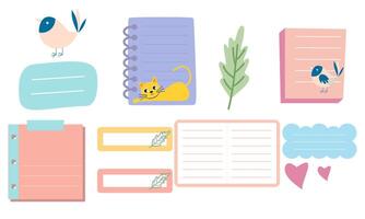 schattig hand- getrokken planner, logboek, kladblok, papier vector illustratie