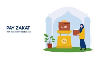 betalen zakat of online zakat toepassing voor Ramadan concept vector